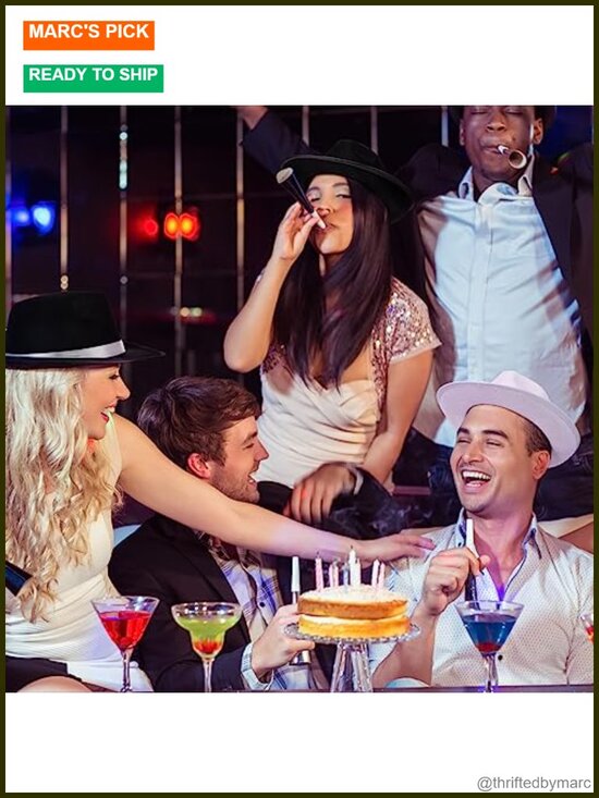 12 Pcs Felt Fedora Hats Gangster Costume Headwear Unisex Party Accessories